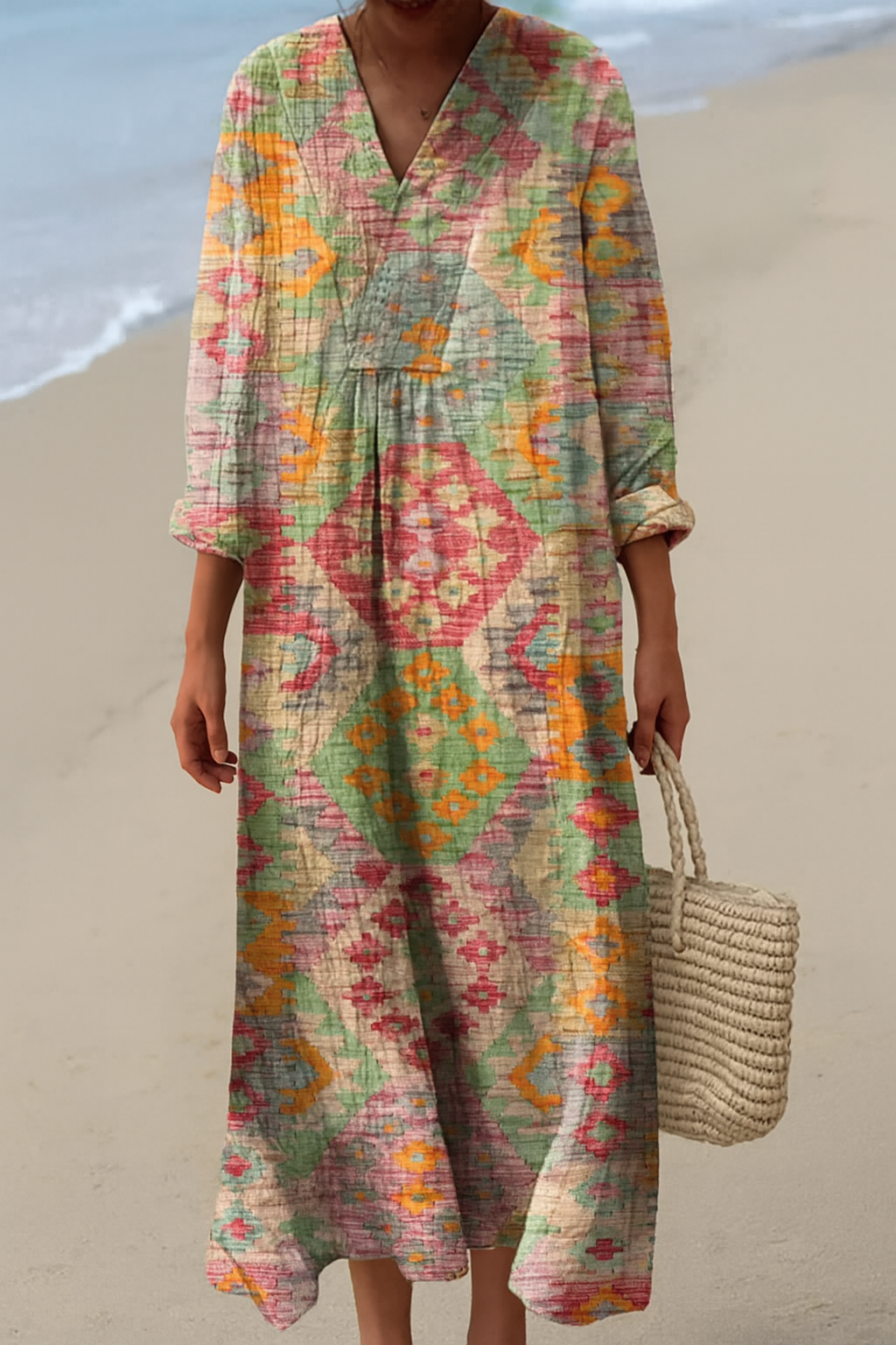 Women's Printed Summer Breeze Maxi Dress - Effortless Summer Style