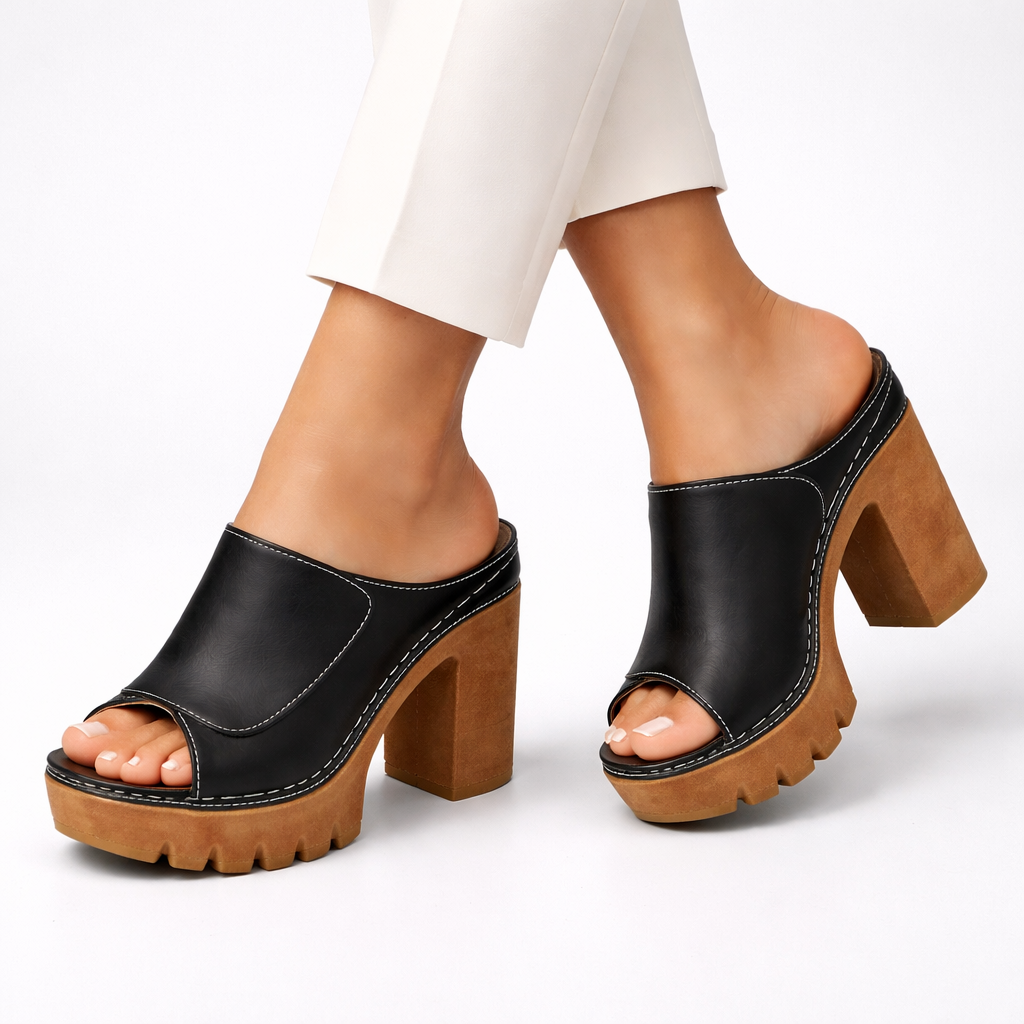 Women's Glossy Platform Heels - Flattering Lift & Comfort