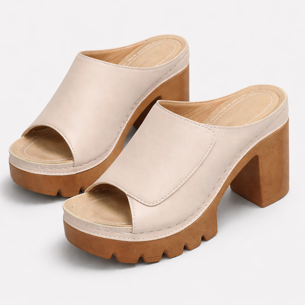 Women's Glossy Platform Heels - Flattering Lift & Comfort