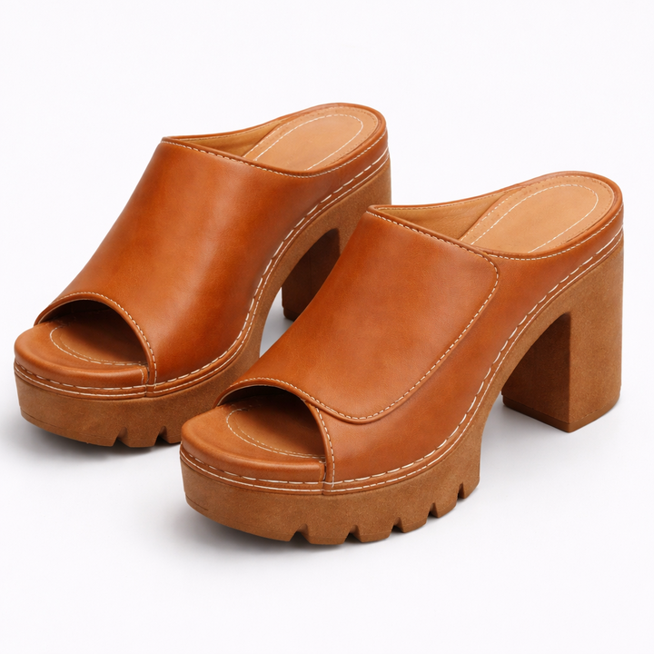Women's Glossy Platform Heels - Flattering Lift & Comfort