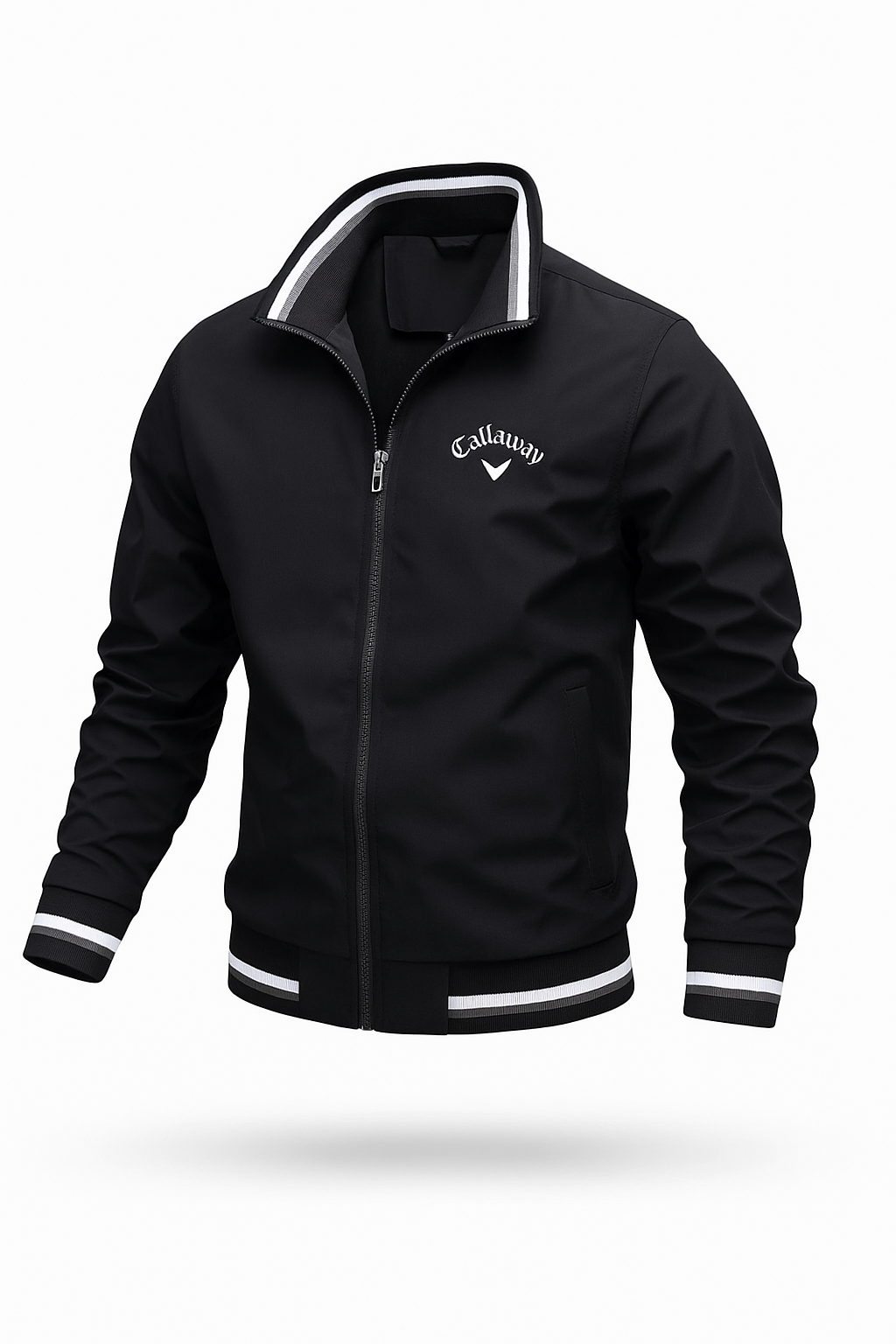 Men's Sporty Luxe Bomber Jacket - Versatile Everyday Outerwear