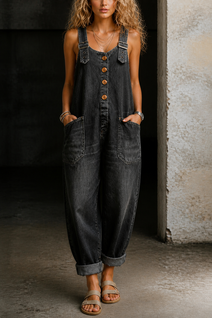 Women's Denim Overall Jumpsuit - For Casual Everyday Style