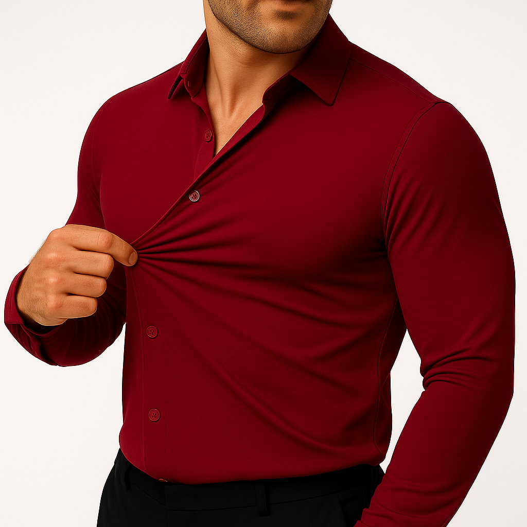 Men's Stretch Dress Shirt - Comfortable & Polished
