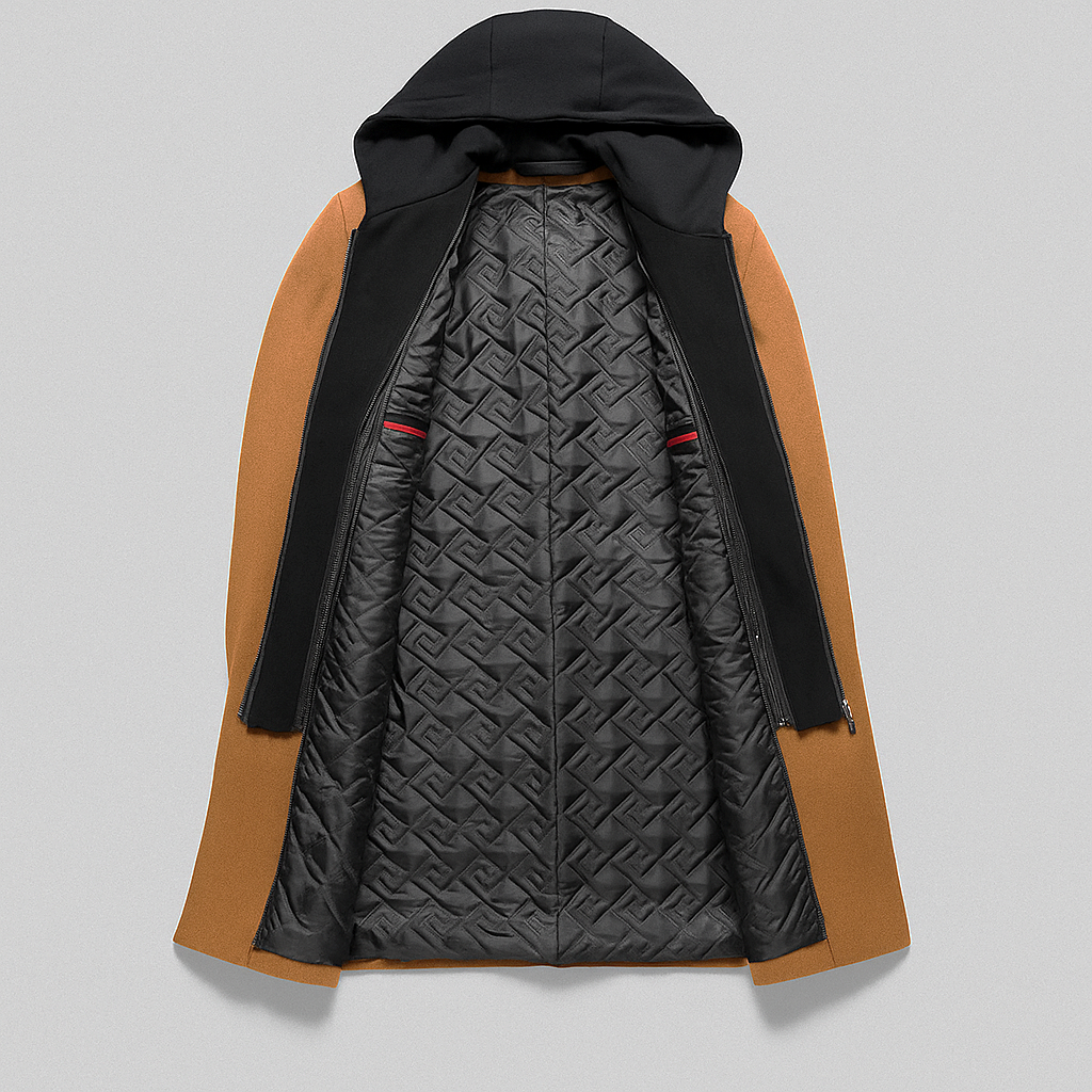 Men's Merino Wool Overcoat – Detachable Hood Winter Coat