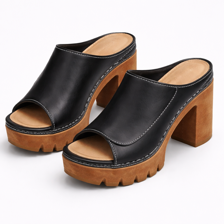 Women's Glossy Platform Heels - Flattering Lift & Comfort