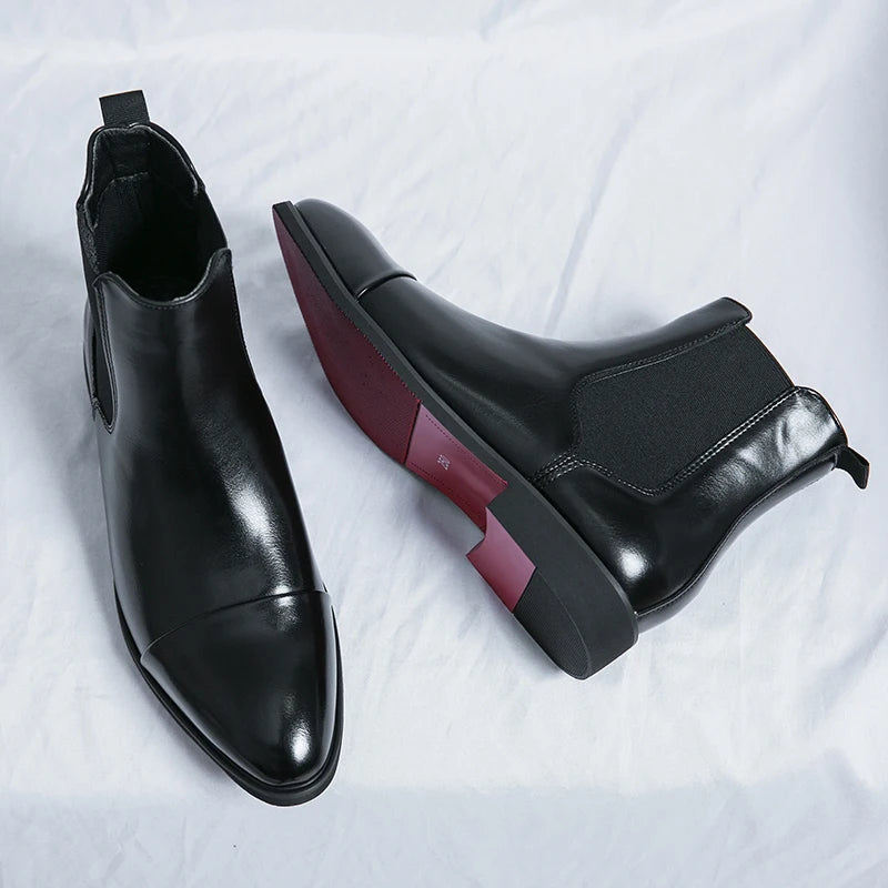 Men's Vegan Leather Slip-On Boots – Air-Cooled Comfort Sole
