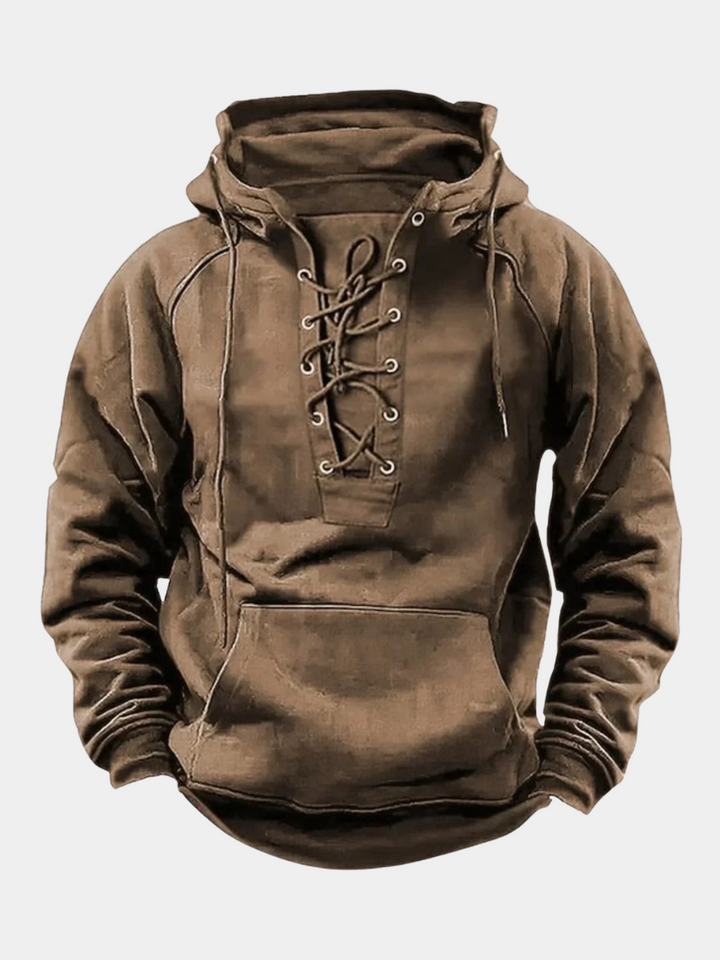 Women's Cotton Blend Retro Lace-Up Hoodie - Durable & Water-Resistant