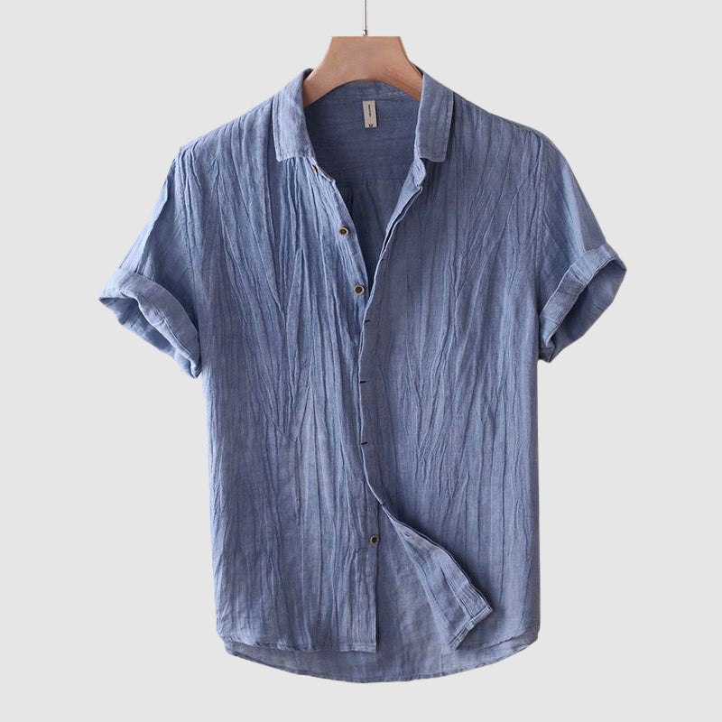 Men's Linen Short Sleeve Shirt – Breathable Summer Comfort