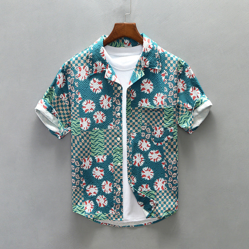 Men's Floral Print Summer Shirt – Tailored Fit Resort Wear