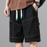 Men's Canvas Cargo Shorts – Bordeaux Relaxed Drawstring Fit