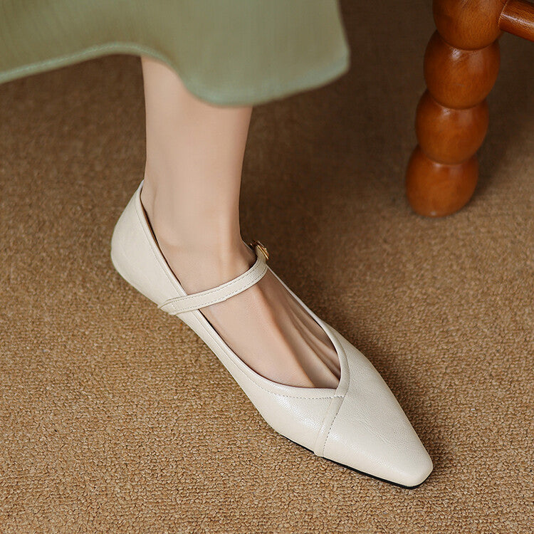 Women's Avery Pointed Toe Mary Jane Flats – Sleek & Comfortable