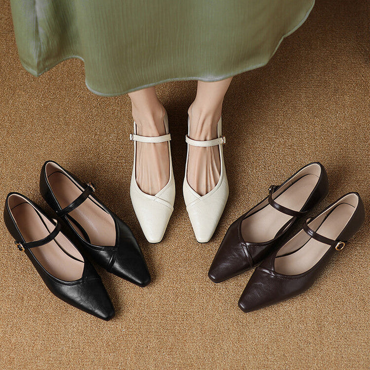 Women's Avery Pointed Toe Mary Jane Flats – Sleek & Comfortable