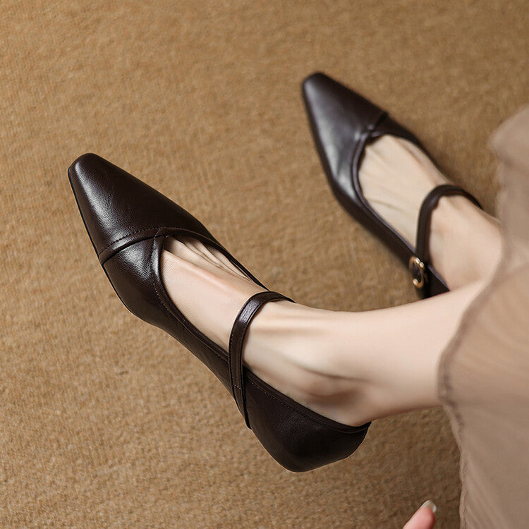 Women's Avery Pointed Toe Mary Jane Flats – Sleek & Comfortable