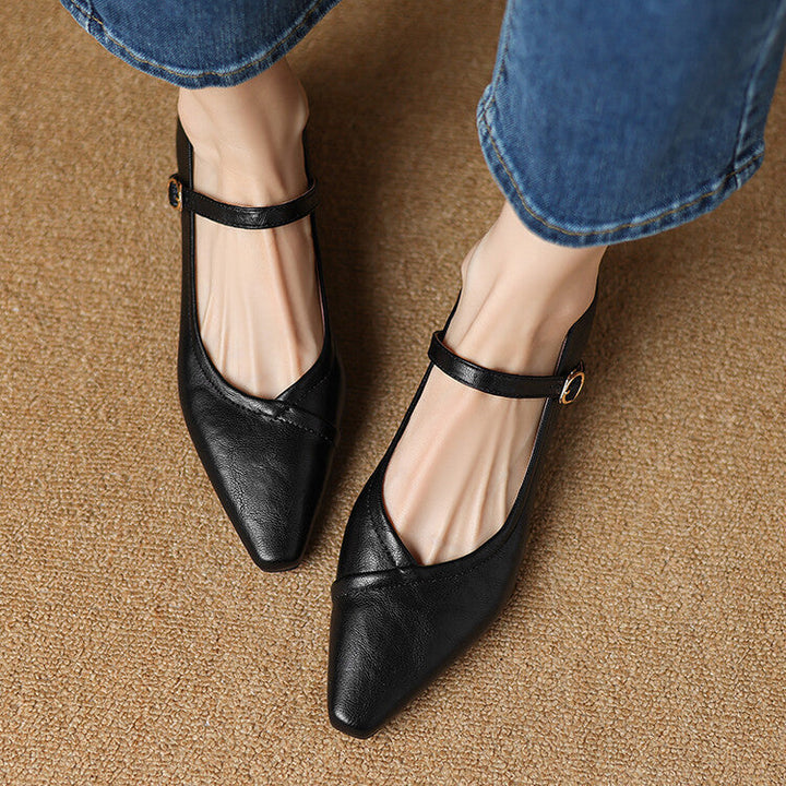 Women's Avery Pointed Toe Mary Jane Flats – Sleek & Comfortable