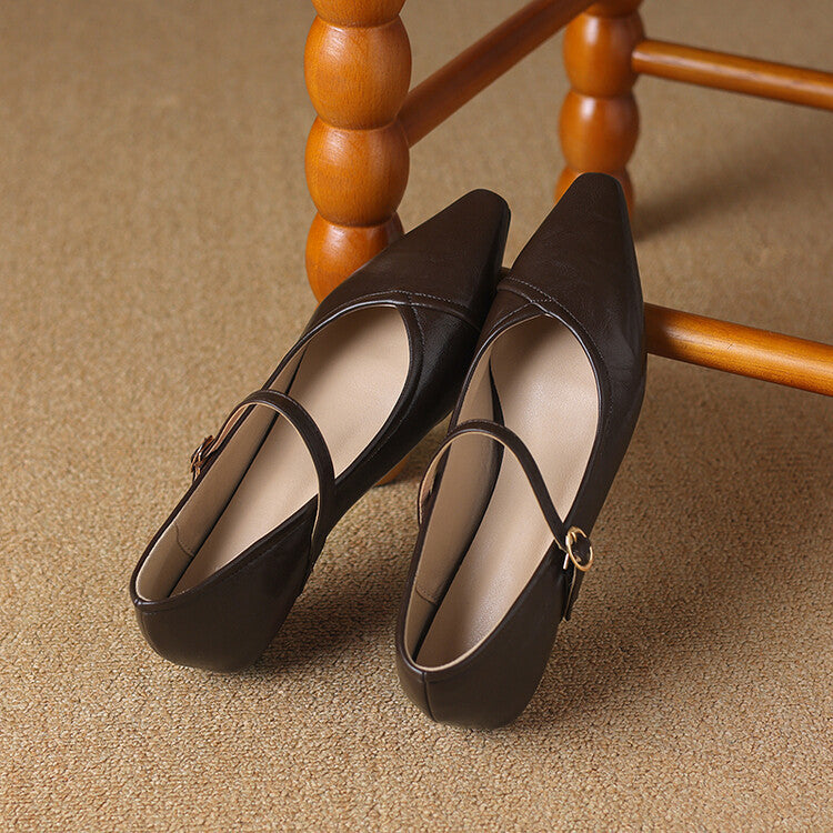 Women's Avery Pointed Toe Mary Jane Flats – Sleek & Comfortable