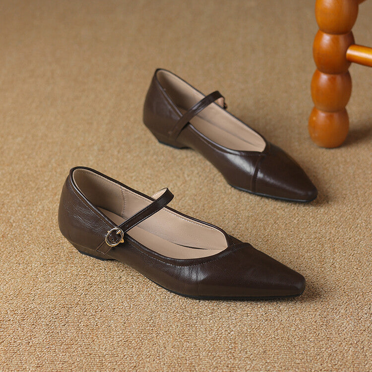 Women's Avery Pointed Toe Mary Jane Flats – Sleek & Comfortable