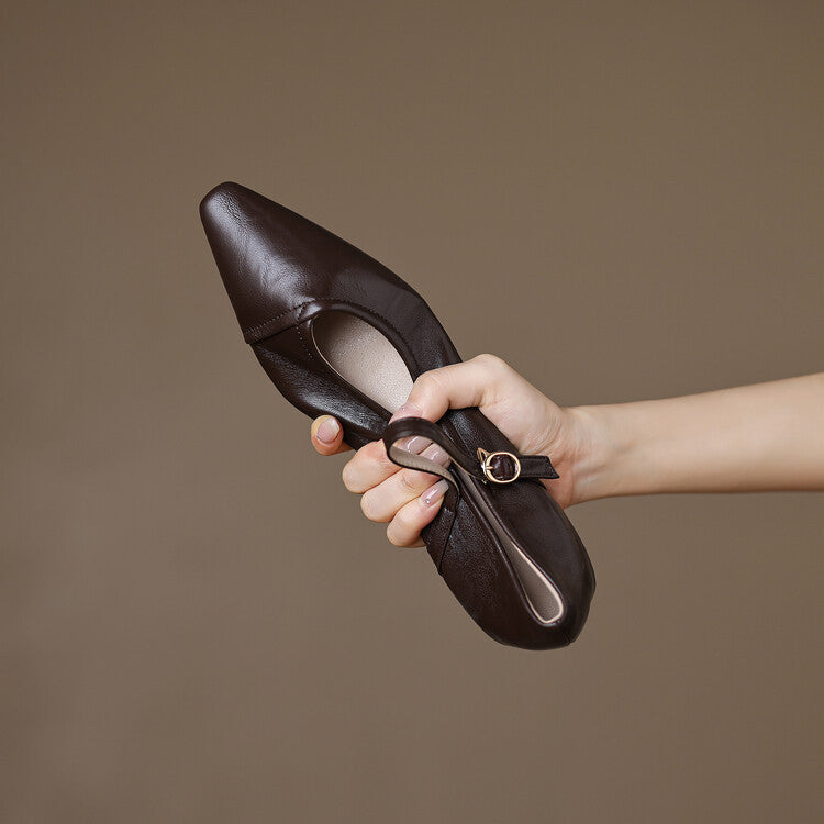Women's Avery Pointed Toe Mary Jane Flats – Sleek & Comfortable