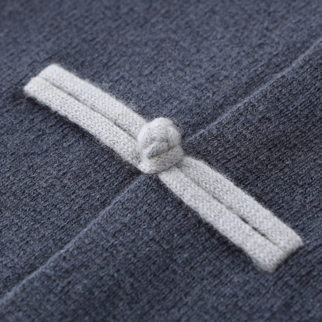 Men's Cashmere Cardigan - Stand Collar Knit Jumper Layer