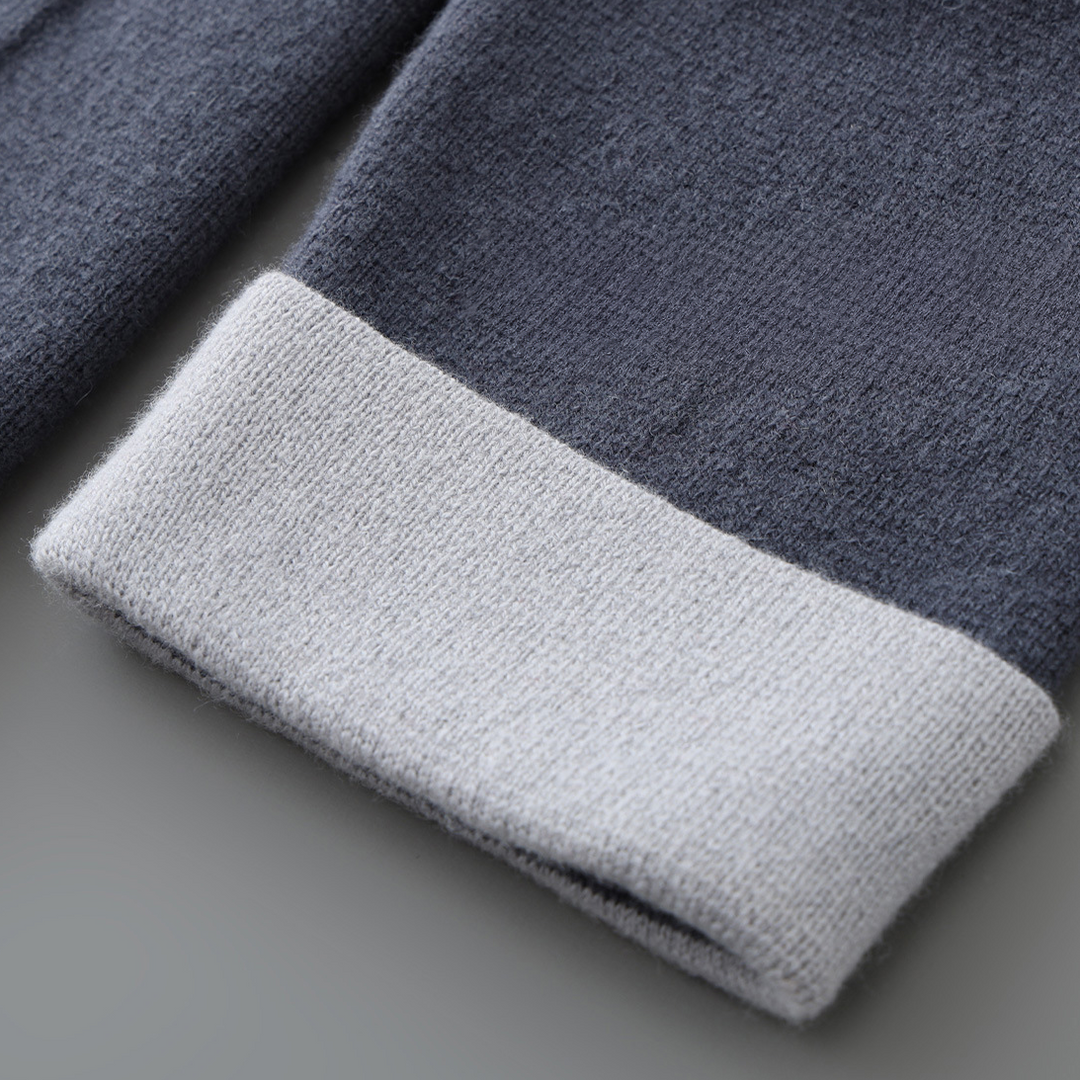 Men's Cashmere Cardigan - Stand Collar Knit Jumper Layer
