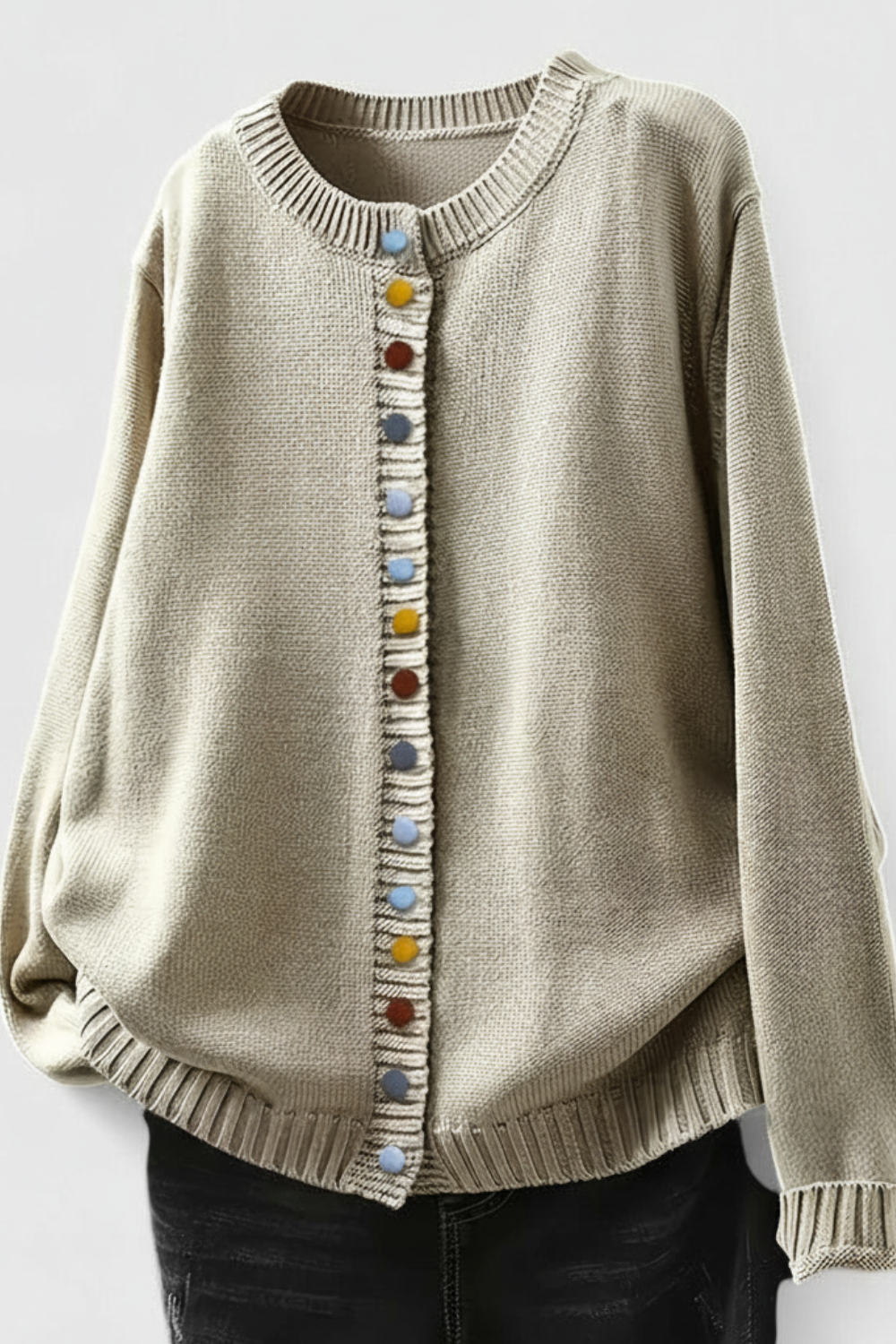 Women's Knit Whimsical Button Cardigan - Playful Everyday Layer