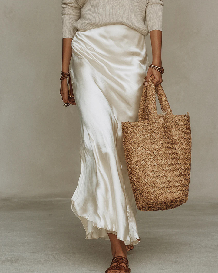 Women's Elegant Midi Dress & Knit Two-Piece Set - Effortless Elegance