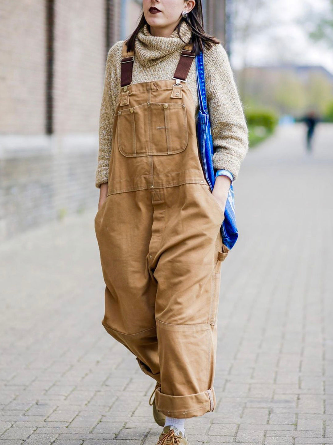 Women's Canvas Jumpsuit - Stylish Utility for All Seasons