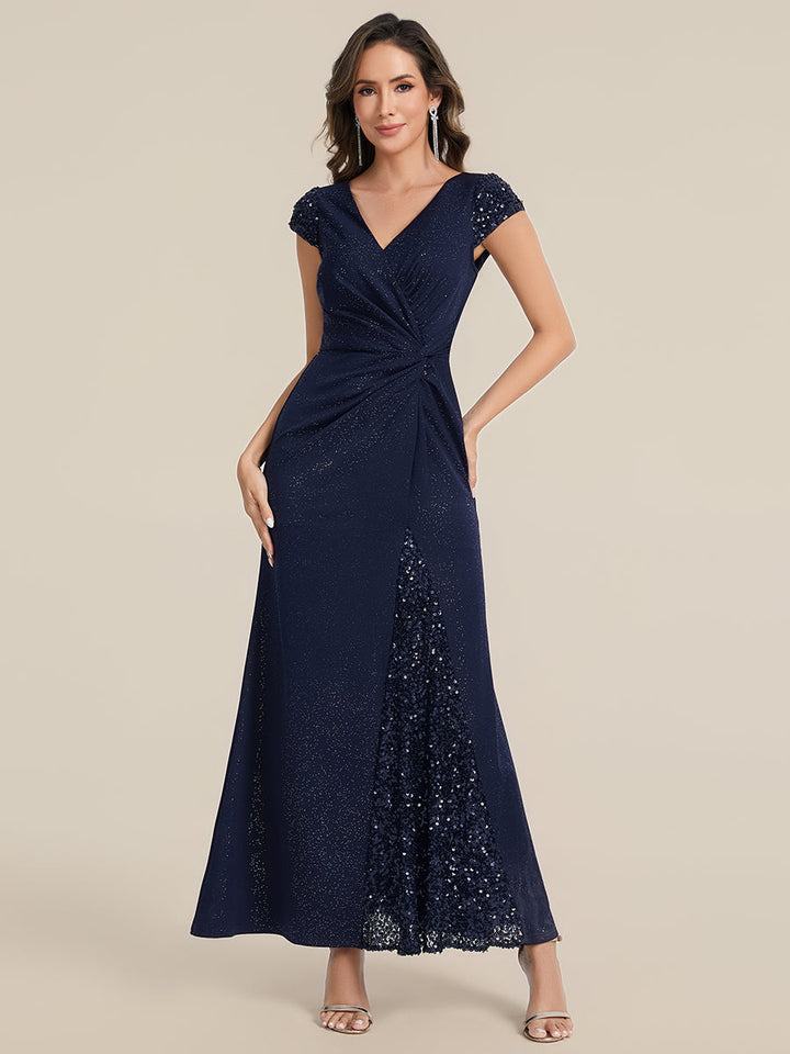 Women's Kaia Knotted Knit Cap-Sleeve Maxi Dress