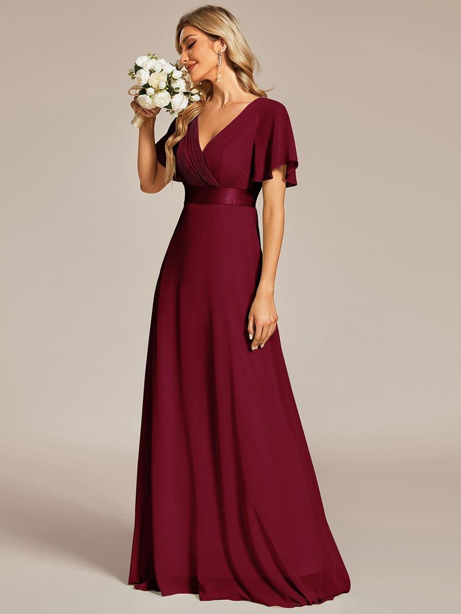 Women's Empire-Waist Flutter-Sleeve Maxi Dress – Formal & Bridesmaid