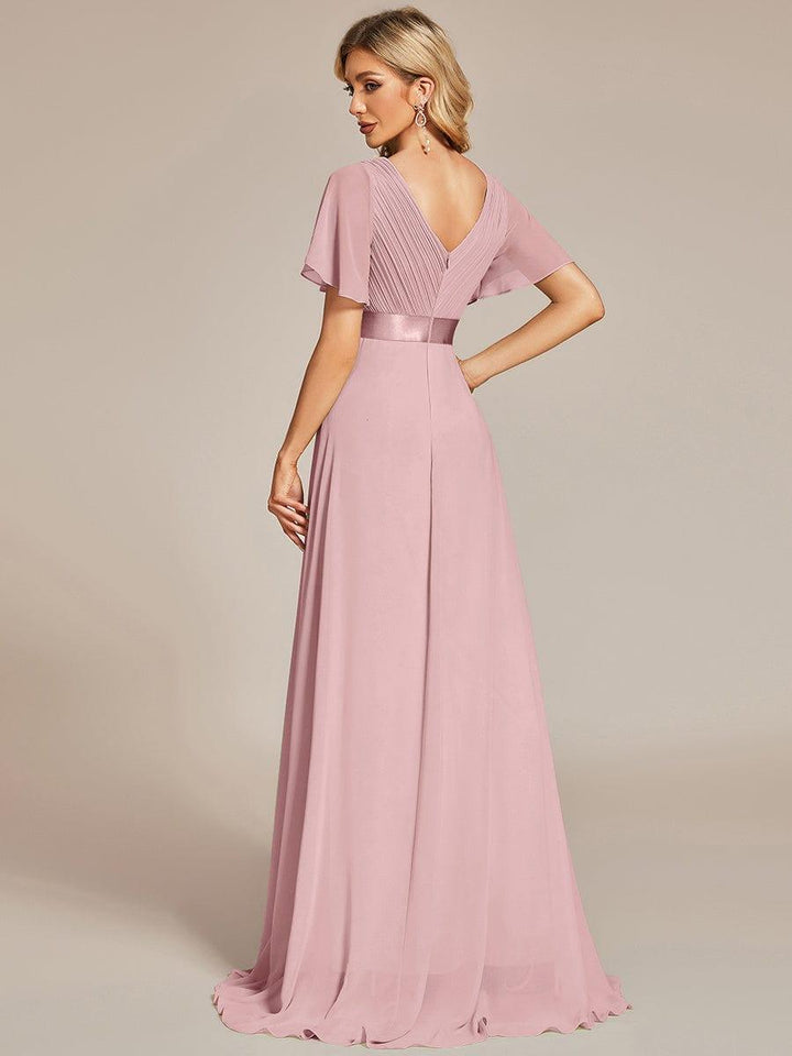 Women's Empire-Waist Flutter-Sleeve Maxi Dress – Formal & Bridesmaid
