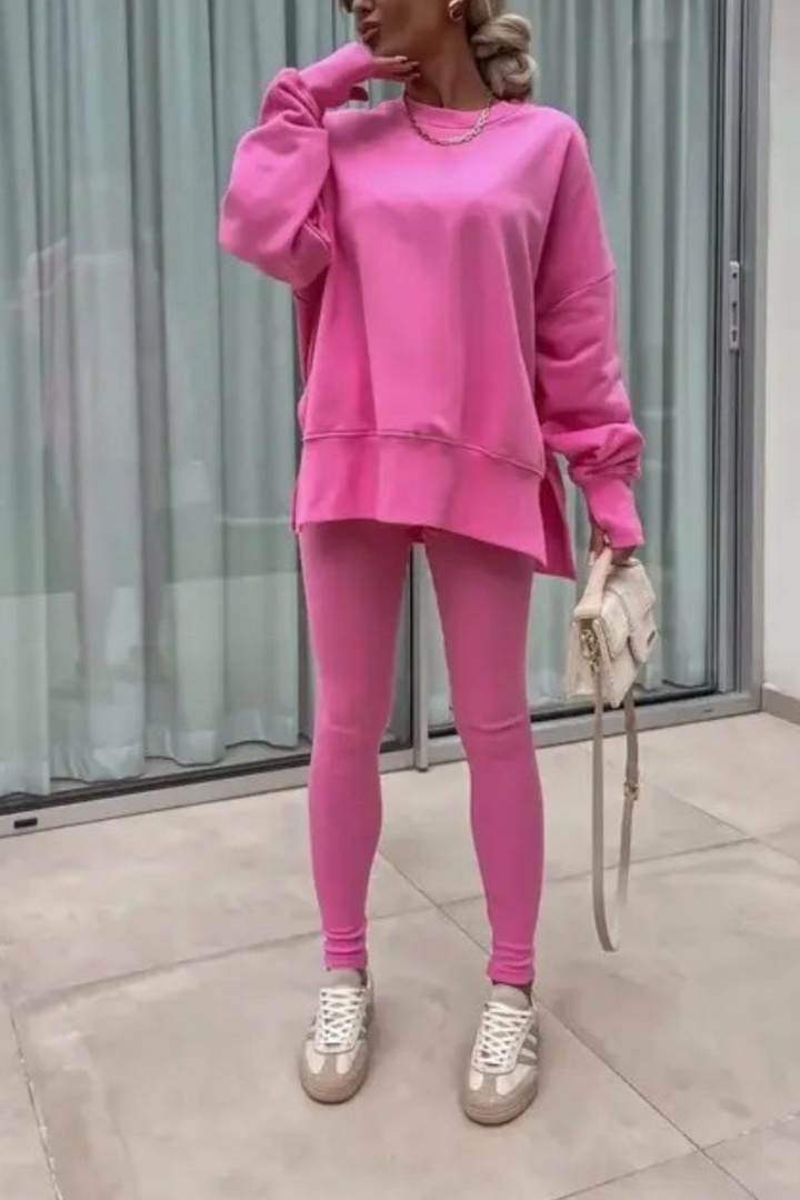 Women's Oversized Sweatshirt & Leggings Set - Cozy Lounging Essential