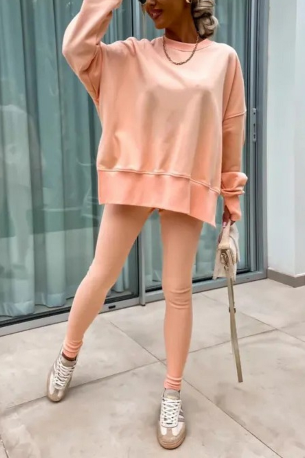 Women's Oversized Sweatshirt & Leggings Set - Cozy Lounging Essential