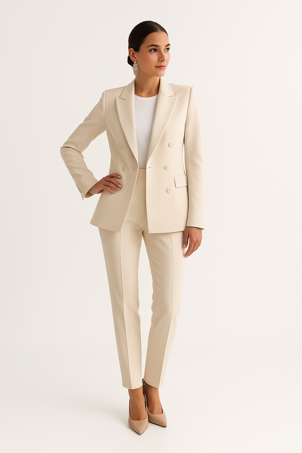 Women's Tailored Blazer and Pants Suit - Chic Coordinated Set