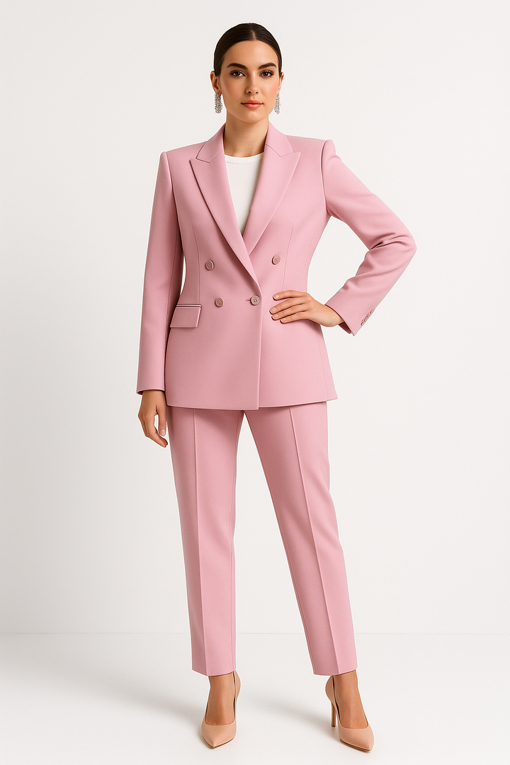 Women's Tailored Blazer and Pants Suit - Chic Coordinated Set