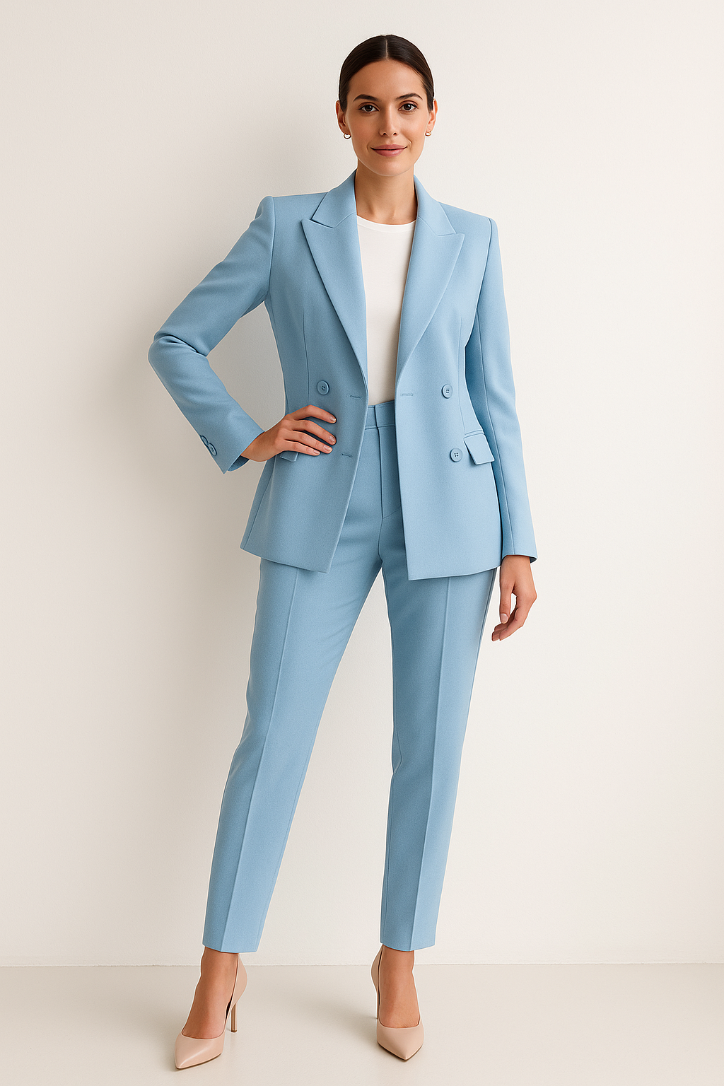 Women's Tailored Blazer and Pants Suit - Chic Coordinated Set