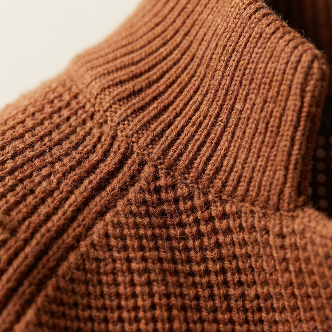 Men's Knit Cardigan – Button-Front Tailored Layering Jumper