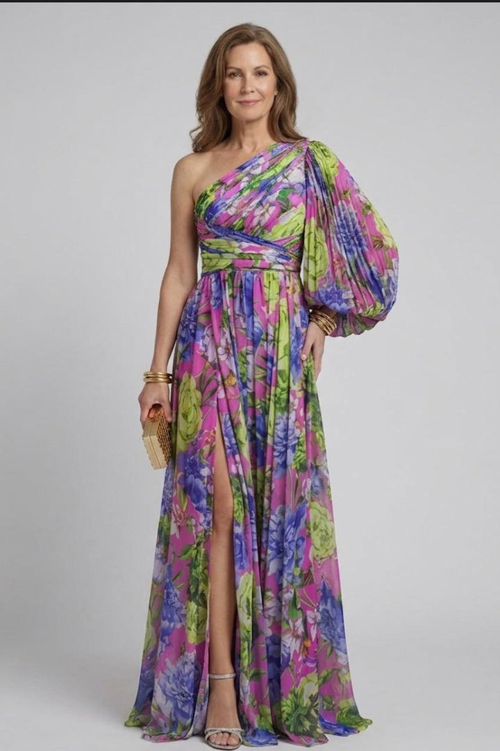 Women's Blossom Drama Maxi Dress - Elegant Wedding Guest