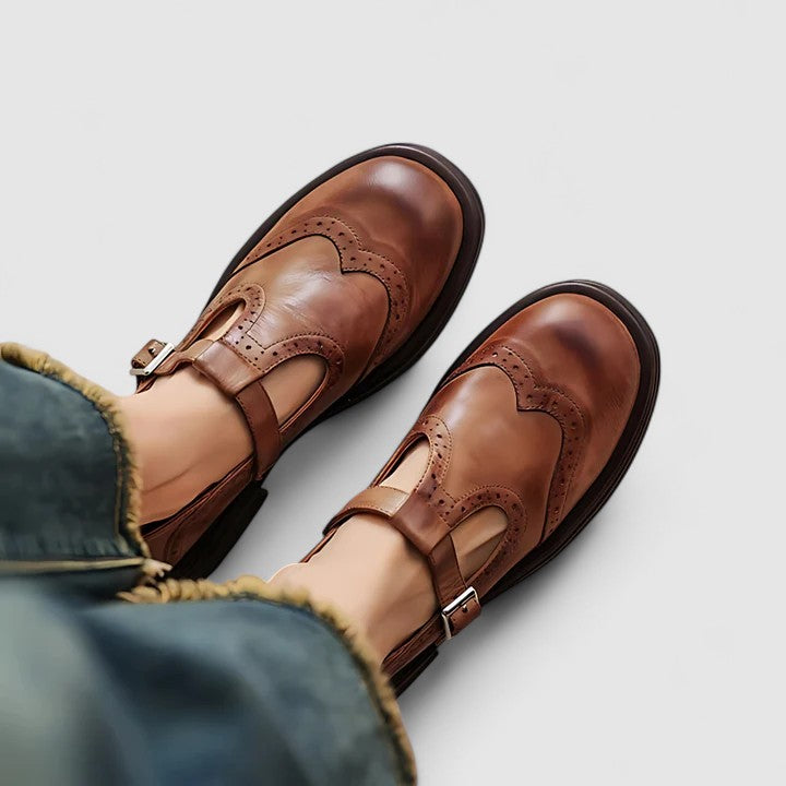 Women's Classic Buckle Brogues - Timeless Office Style