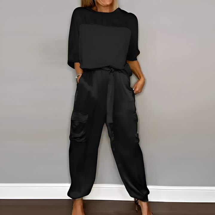 Women's Luxurious Silky Two-Piece Set - Effortless Chic