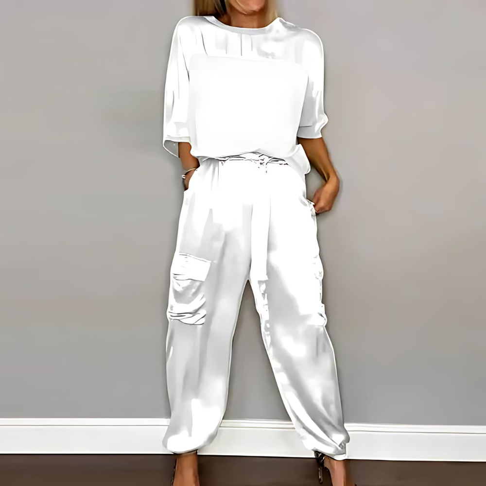 Women's Luxurious Silky Two-Piece Set - Effortless Chic
