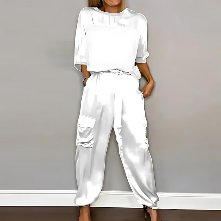 Women's Luxurious Silky Two-Piece Set - Effortless Chic
