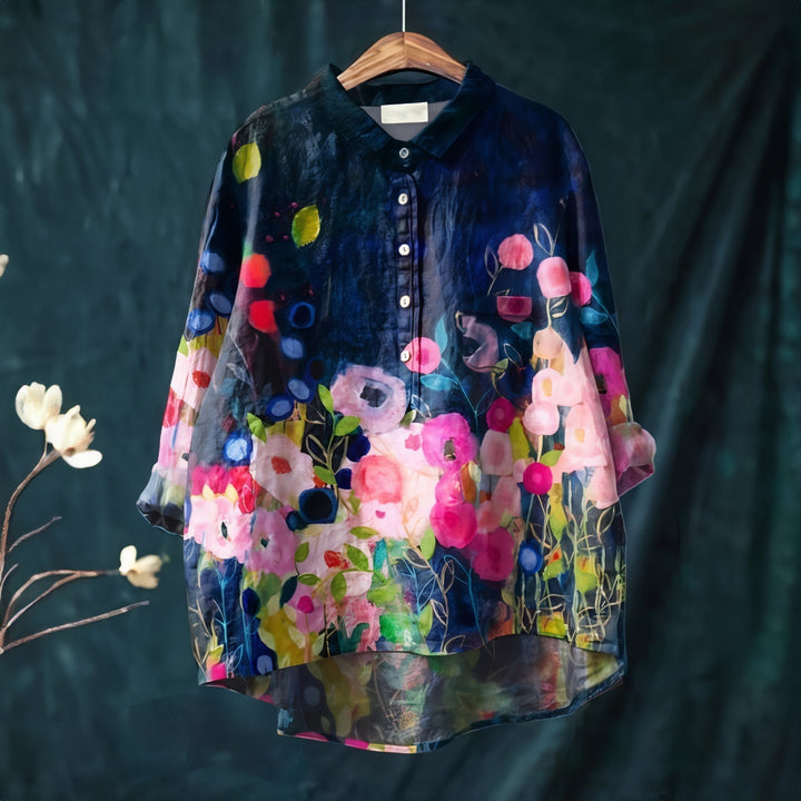 Women's Fiona Floral Blouse - Romantic Everyday Elegance