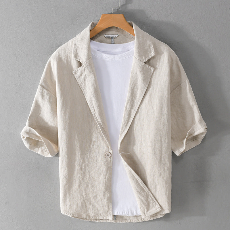 Men's Linen Blend Summer Blazer – Relaxed Tailored Jacket