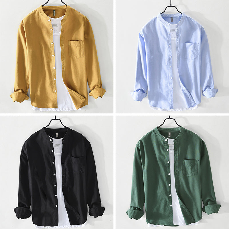 Men's Florence Cotton Shirt – Long Sleeve Button-Up Classic