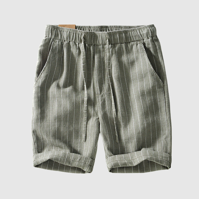 Men's Striped Linen Blend Shorts – Breathable Summer Style