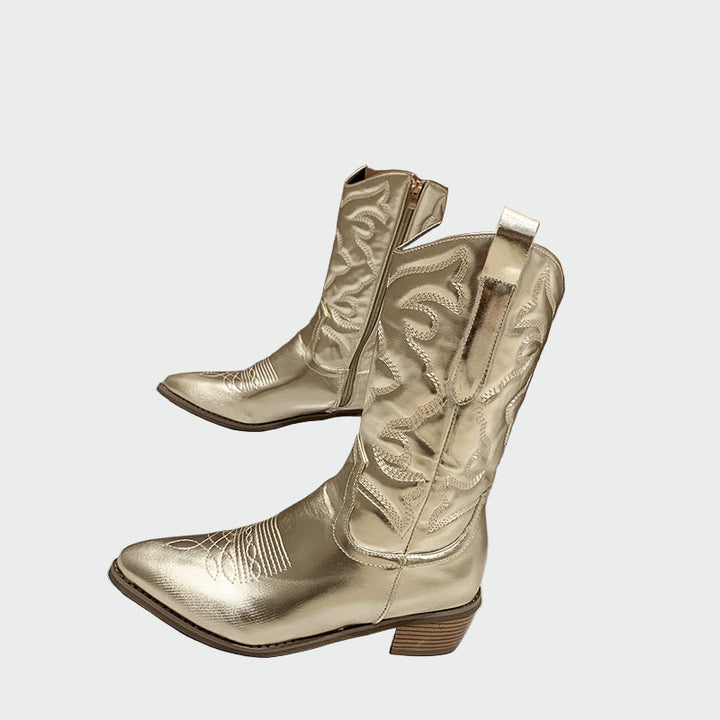 Women's Metallic Cowboy Boots - Bold Street-Style Statement
