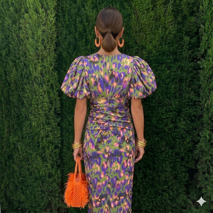 Tora Pleated-Sleeve Dress