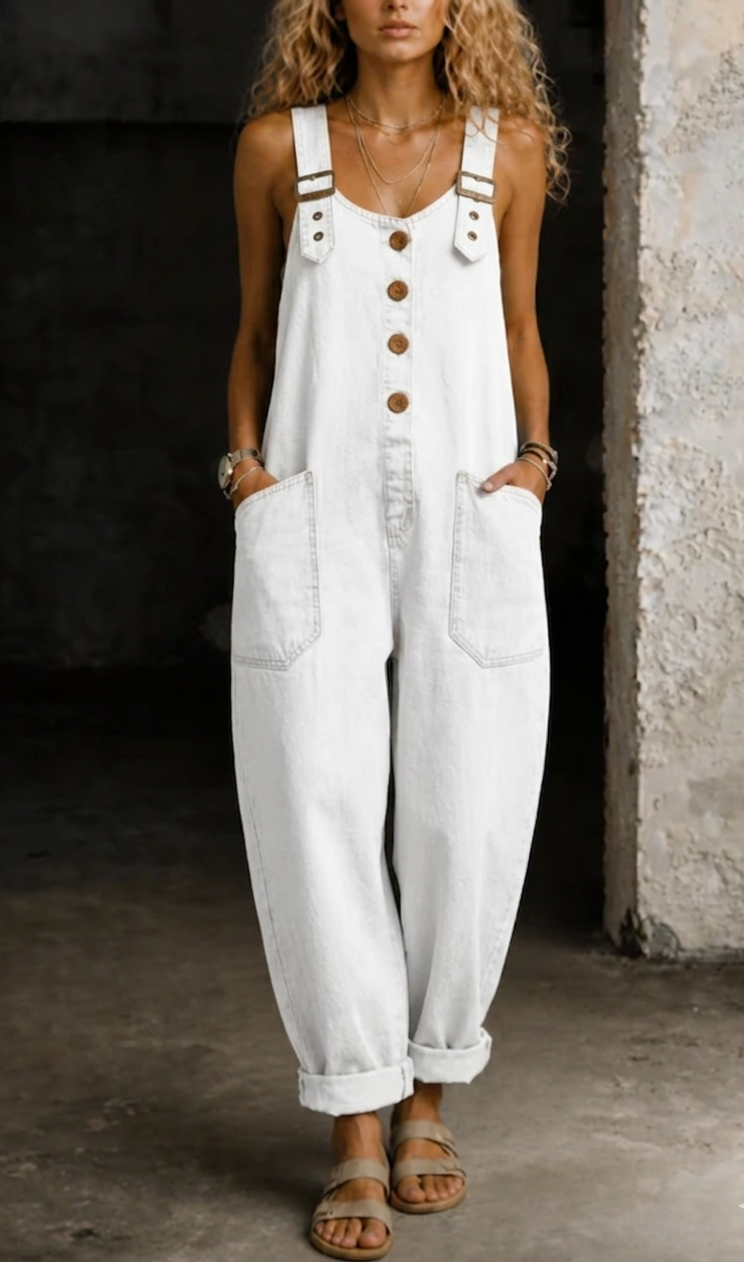 Women's Denim Overall Jumpsuit - For Casual Everyday Style