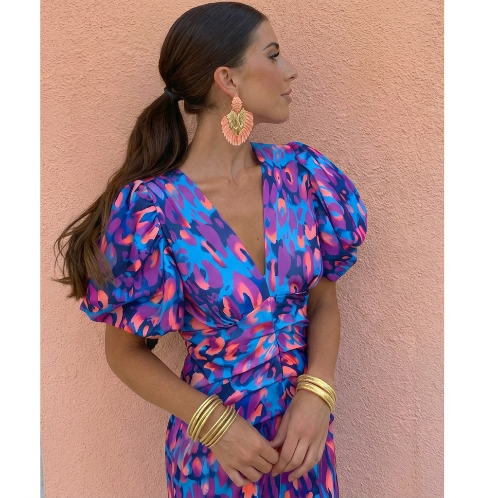 Tora Pleated-Sleeve Dress
