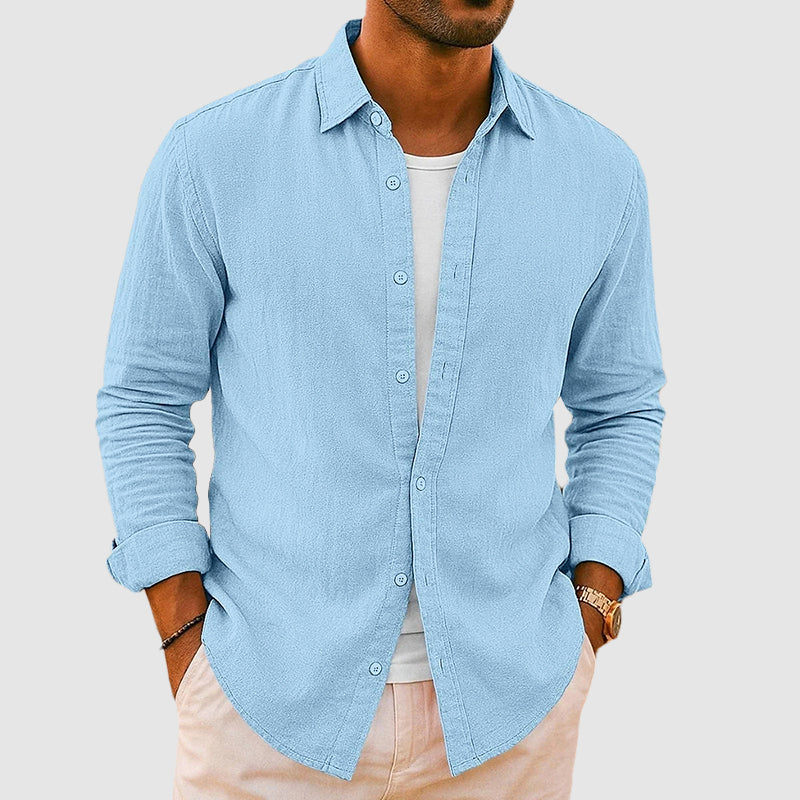 Men's Linen Blend Shirt – Relaxed Fit for Smart Casual Days