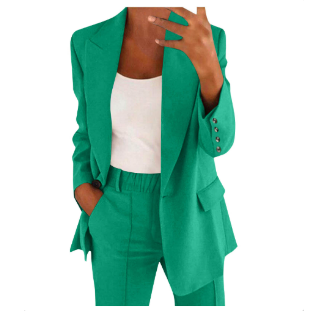 Women's Alveria Elegant Blazer & Pants Set - Polished Power Dressing